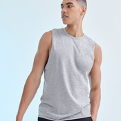 High neck slash armhole vest