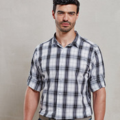 Ginmill check cotton long sleeve shirt