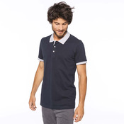 Two-tone piqué polo shirt