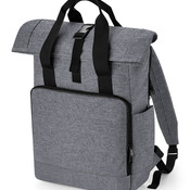 Recycled twin handle roll-top laptop backpack