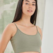 Women's sustainable fashion cropped cami top with adjustable straps